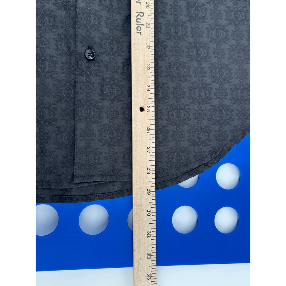 Robert Graham Shirt Mens Small Black Tonal Damask Jacquard Classic Fit Modern - Picture 4 of 10